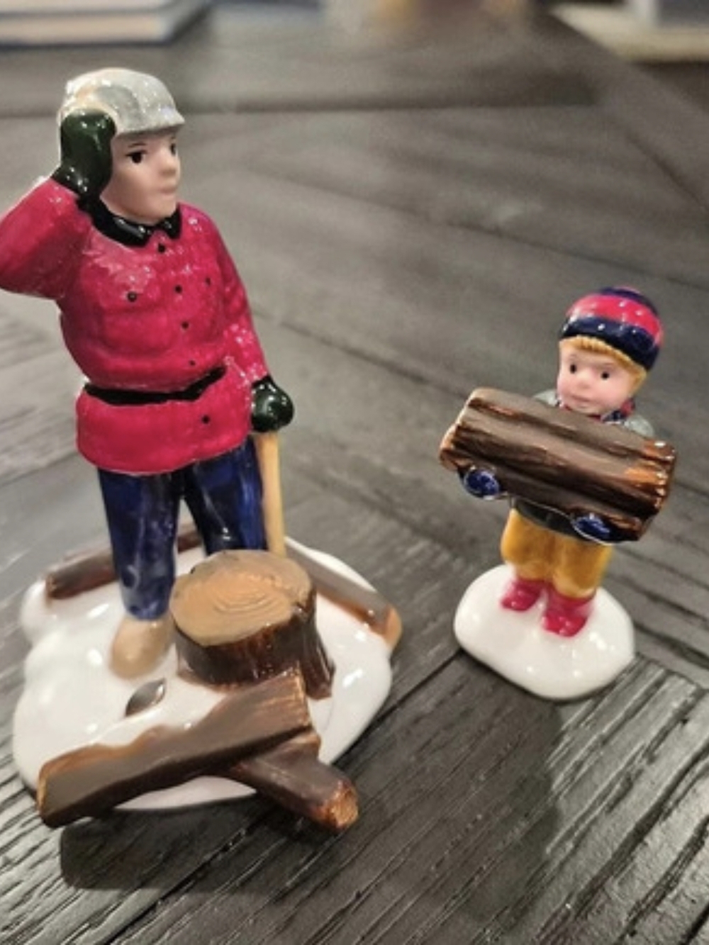 Department 56 Woodsman and Boy Snow Village (Set of 2 Pieces)